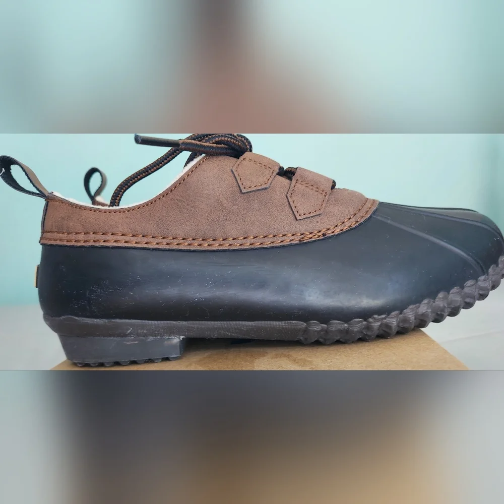 JBU Brown and Black Neutral Waterproof Duck Shoes Women's Size 6.5 Preppy Cozy